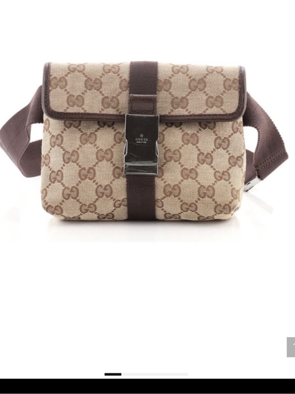 Gucci Beige and Brown GG Canvas Belt Bag